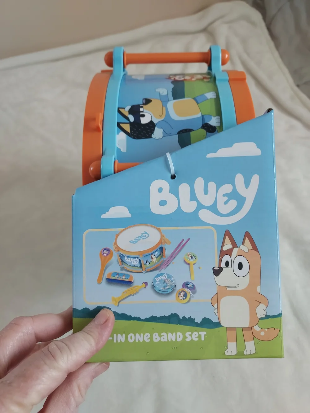 Bluey All-In-One Band Set Orange & Blue Kids Music Toy Interactive Creativity